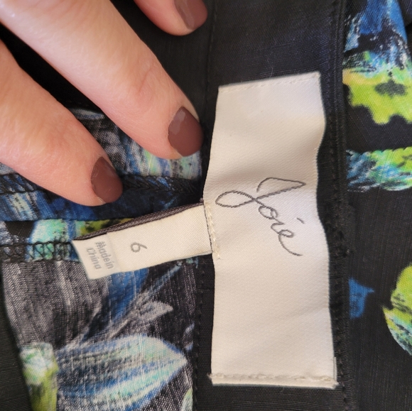 Joie Linen and Silk Floral Pants LIKE NEW Glam‎ Tropical Summer Size 6 - Picture 8 of 10